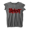 Charcoal Grey - Front - Slipknot Womens-Ladies Burnout Logo T-Shirt