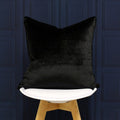 Black - Side - Riva Home Luxe Velvet Cushion Cover