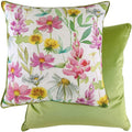 Green-Pink-Yellow - Front - Evans Lichfield Ava Wild Flowers Cushion Cover