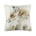 Off White-Brown-Orange - Front - Evans Lichfield Watercolour Fox Cushion Cover