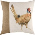 White-Brown - Back - Evans Lichfield Hessian Pheasant Cushion Cover