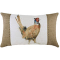 White-Brown - Front - Evans Lichfield Hessian Pheasant Cushion Cover