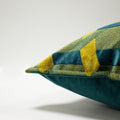 Teal-Gold - Pack Shot - Riva Paoletti Delano Jacquard Velvet Cushion Cover