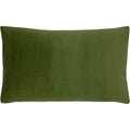 Olive - Front - Evans Lichfield Sunningdale Velvet Rectangular Cushion Cover