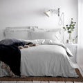 Grey - Lifestyle - The Linen Yard Hebden Melange Stripe Duvet Cover Set