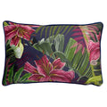 Navy-Pink-Green - Front - Paoletti Kala Lily Cushion Cover