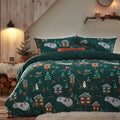 Pine Green - Front - Furn Winter Pines Fleece Duvet Cover Set