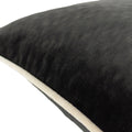 Black-Ivory - Side - Paoletti Torto Velvet Rectangular Cushion Cover