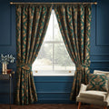 Emerald - Front - Paoletti Shiraz Traditional Jacquard Pencil Pleat Curtains