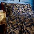 Navy-Gold - Front - Paoletti Shiraz Traditional Jacquard Pillow Sham