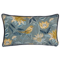 Petrol - Front - Evans Lichfield Chatsworth Aviary Velvet Piped Cushion Cover