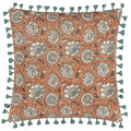 Rust - Front - Paoletti Salisa Cotton Velvet Floral Cushion Cover