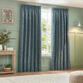 Wedgewood - Front - Wylder Nature Grantley Jacquard Pencil Pleat Curtains