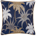 Navy - Front - Wylder Galapagos Jacquard Piped Cushion Cover