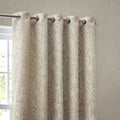 Natural - Side - Wylder Bali Jacquard Botanical Eyelet Curtains