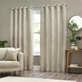 Natural - Pack Shot - Wylder Bali Jacquard Botanical Eyelet Curtains