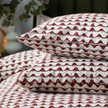 Chestnut Red - Back - Hoem Avery Cotton Blend Abstract Duvet Cover Set