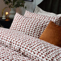 Chestnut Red - Side - Hoem Avery Cotton Blend Abstract Duvet Cover Set