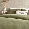 Olive - Side - Yard Bouclé Textured Duvet Cover Set