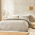 Greige - Front - Yard Bouclé Textured Duvet Cover Set