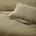 Olive - Back - Yard Waffle Textured Duvet Cover Set