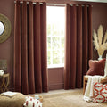 Nutmeg - Front - Yard Chenille Velvet Eyelet Curtains