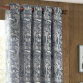 Midnight - Back - Furn Winter Woods Chenille Animals Eyelet Curtains