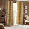 Ochre - Front - Furn Winter Woods Chenille Animals Eyelet Curtains