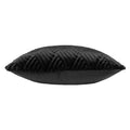 Jet Black - Side - Paoletti Sonnet Faux Fur Cut Cushion Cover