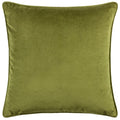 Olive - Back - Hoem Malans Piped Velvet Cut Cushion Cover