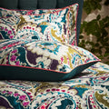 Teal-Olive - Back - EW by Edinburgh Weavers Aretha Sateen Paisley Housewife Pillowcase (Pack of 2)