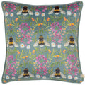 Multicoloured - Front - Wylder Nature House Of Bloom Zinnia Bee Piped Cushion Cover