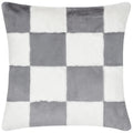 Slate Blue - Front - Heya Home Cozee Faux Fur Checked Cushion Cover