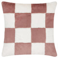 Pink - Front - Heya Home Cozee Faux Fur Checked Cushion Cover