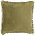 Moss - Front - Yard Jaye Velvet Fringe Cushion Cover