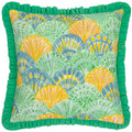 Green - Front - Furn Frill Clamshell Cushion Cover