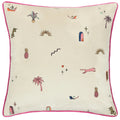 Multicoloured - Back - Furn Eivissa Velvet Embroidered Cushion Cover