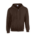 Dark Chocolate - Front - Gildan Unisex Adult Heavy Blend Full Zip Full Zip Hoodie