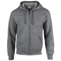 Graphite Heather - Front - Gildan Unisex Adult Heavy Blend Full Zip Full Zip Hoodie