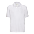 White - Front - Fruit of the Loom Childrens-Kids 65-35 Pique Polo Shirt