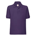 Purple - Front - Fruit of the Loom Childrens-Kids 65-35 Plain Pique Polo Shirt