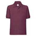 Burgundy - Front - Fruit of the Loom Childrens-Kids 65-35 Plain Pique Polo Shirt