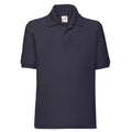 Deep Navy - Front - Fruit of the Loom Childrens-Kids 65-35 Plain Pique Polo Shirt