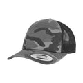 Dark Camo-Black - Front - Flexfit Camo Trucker Cap