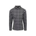 Steel-Black - Front - Premier Womens-Ladies Mulligan Checked Long-Sleeved Shirt