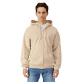 Sand - Front - Gildan Mens Softstyle Fleece Midweight Full Zip Hoodie