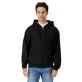 Black - Front - Gildan Mens Softstyle Fleece Midweight Full Zip Hoodie