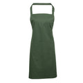 Moss Green - Front - Premier Ladies-Womens Colours Bip Apron With Pocket - Workwear