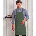 Moss Green - Back - Premier Ladies-Womens Colours Bip Apron With Pocket - Workwear