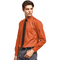 Orange - Back - Premier Mens Premier Poplin Long-Sleeved Formal Shirt